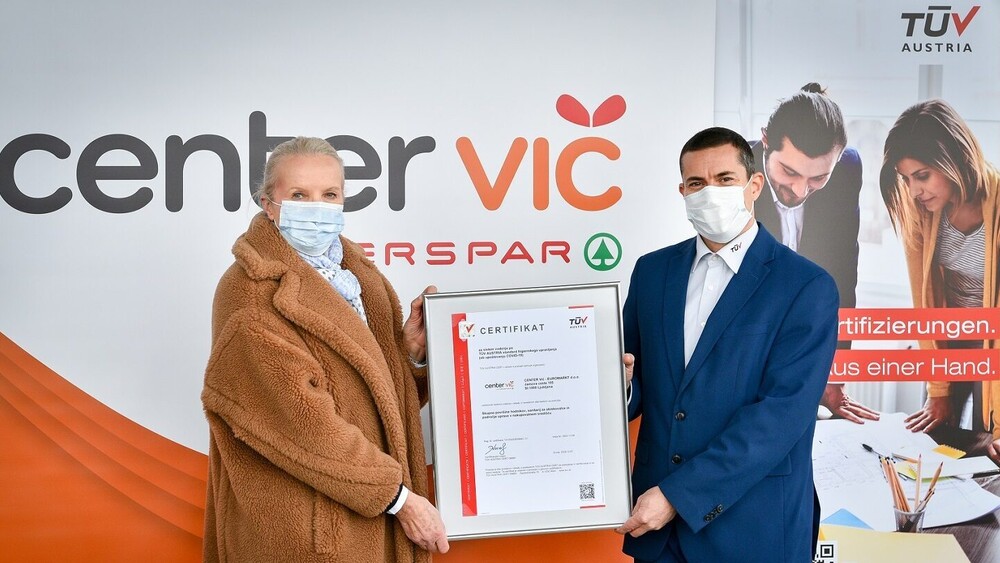 Center Interspar Vič prejemnik certifikata TÜV AUSTRIA za najvišje higienske standarde