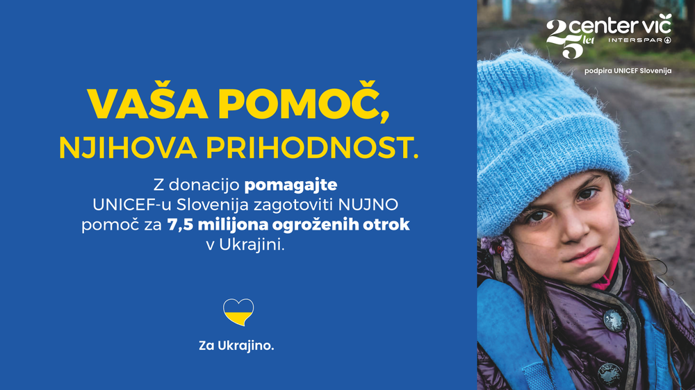 SES Slovenija skupaj z Unicefom na pomoč družinam v Ukrajini