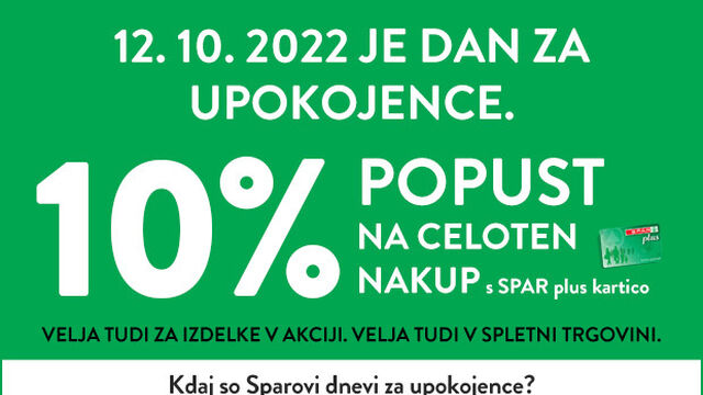 SPAR plus dan za upokojence