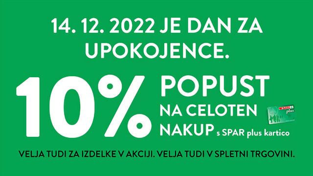 SPAR plus dan za upokojence