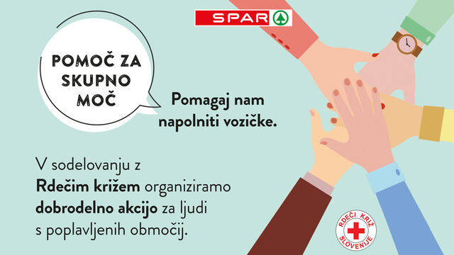 Rdeči križ Slovenije in Spar Slovenija zbirata izdelke za prizadete ob poplavah