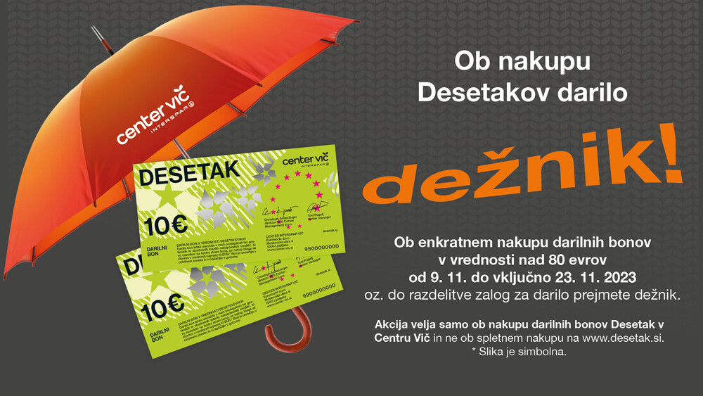 Ob nakupu Desetakov darilo dežnik!