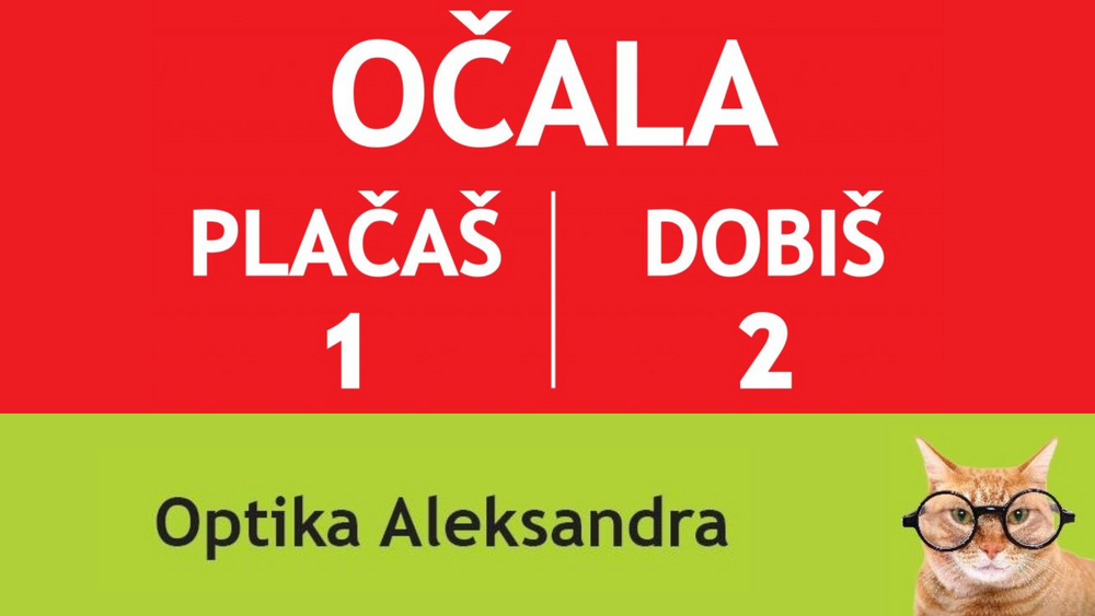 Ob nakupu korekcijskih očal vam druga podarimo