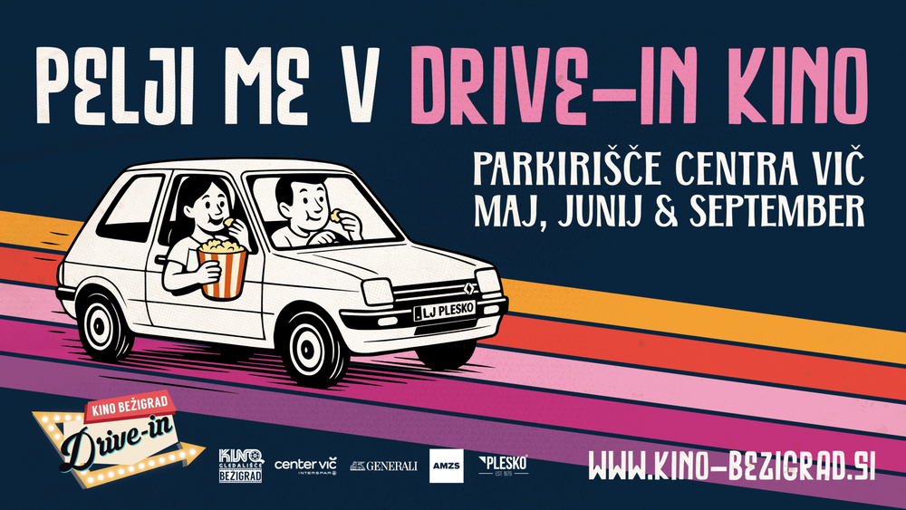 Drive-in kino se že osmo leto vrača na parkirišče Centra Vič